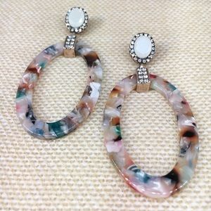 💎Elegant Acrylic with Gemstone Earrings💎